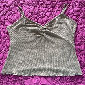 Women's Brown Ribbed Top